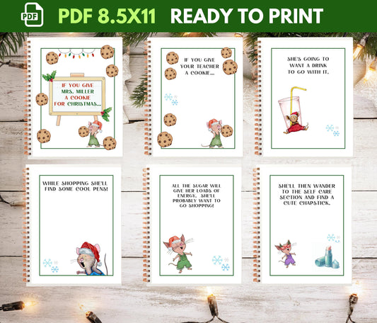 If You Give a Teacher a Cookie for Christmas, Mouse a cookie. Teacher Christmas Gift. Christmas Teacher Gifts. CANVA DIGITAL FILE