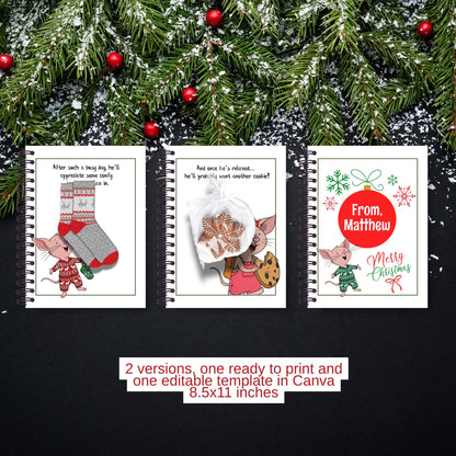 Gift for Male Teacher, Christmas  2025, Teacher Thank You, Editable Canva Template, PDF Ready to Print