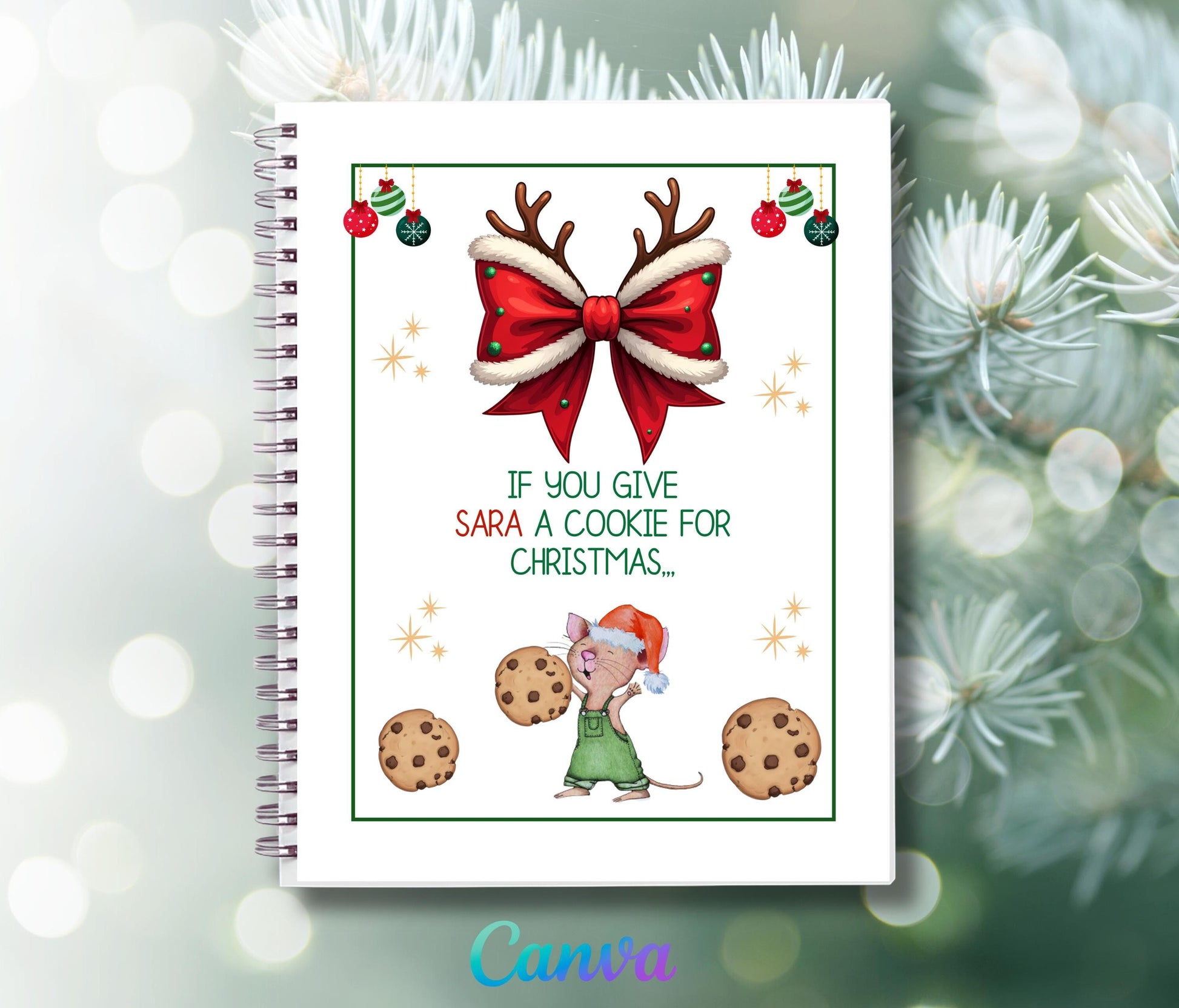 If You Give a Daughter a Cookie for Christmas, Customizable Christmas Gift for Her | digital Canva Template